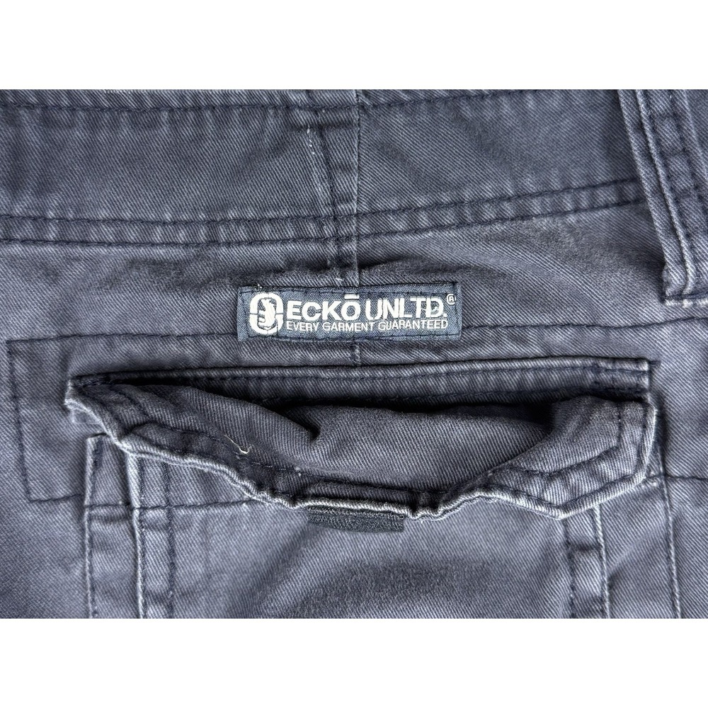 Ecko Unltd Cargo Shorts Mens 36 Gray Multi Pocket Casual Utility - Picture 4 of 11